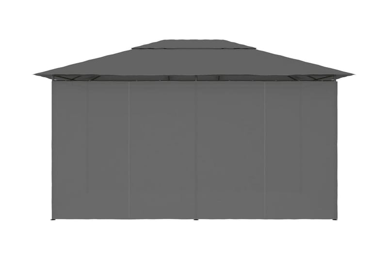 Hagetelt med gardiner 4x3 m antrasitt - Grå - Komplett paviljong