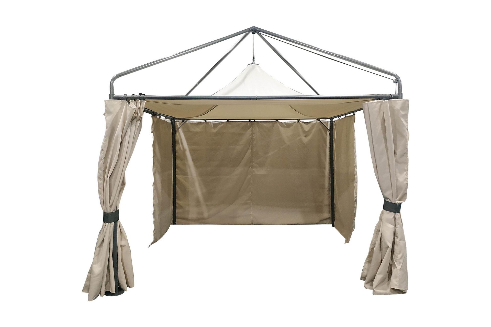 Madrena Paviljong 300x300 cm Stålramme - Grå - Hagemøbler - Solbeskyttelse - Paviljonger - Komplett paviljong