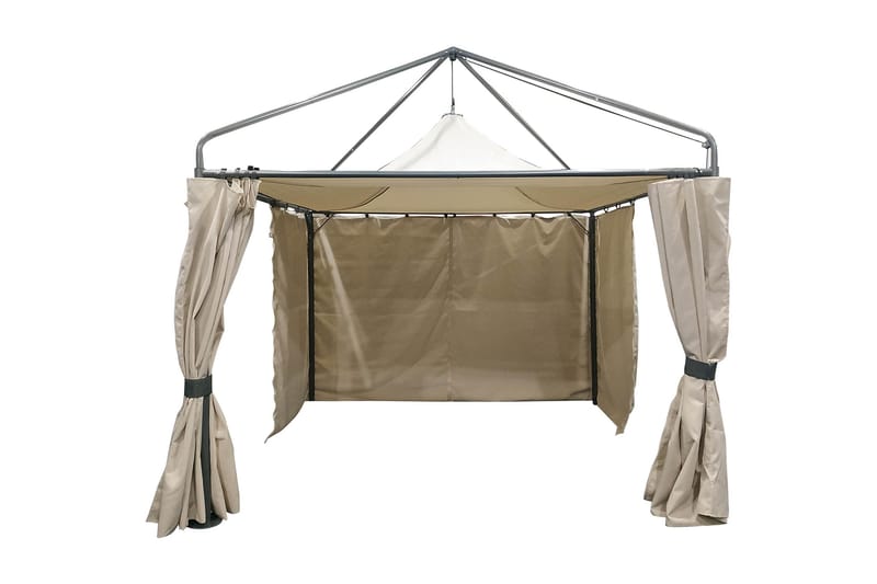 Madrena Paviljong 300x300 cm Stålramme - Grå - Hagemøbler - Solbeskyttelse - Paviljonger - Komplett paviljong
