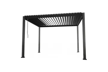 Mirador Paviljong 3x3x2,5 m med gardiner Mörkgrå Dark grey - Hagemøbler - Solbeskyttelse - Paviljonger - Komplett paviljong