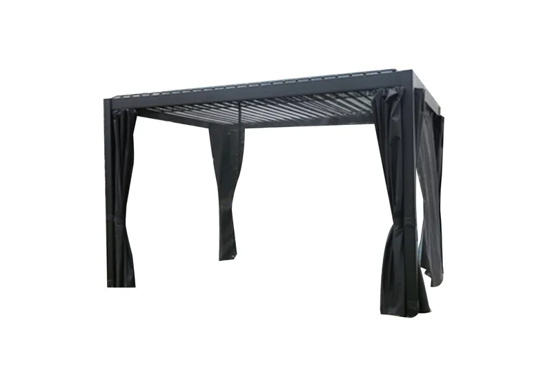 Mirador Paviljong 3x3x2,5 m med gardiner Mörkgrå Dark grey