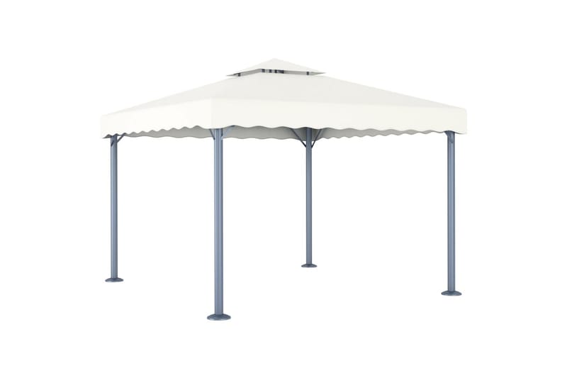 Paviljong 300x300 cm kremhvit aluminium - Hagemøbler - Solbeskyttelse - Paviljonger - Komplett paviljong
