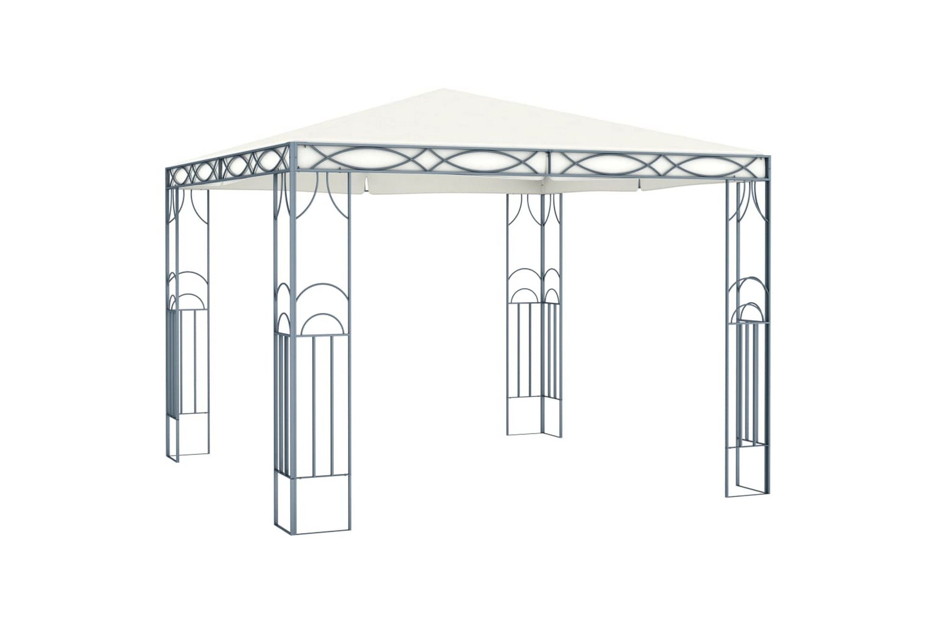 Paviljong 300x300 cm kremhvit - Hagemøbler - Solbeskyttelse - Paviljonger - Komplett paviljong