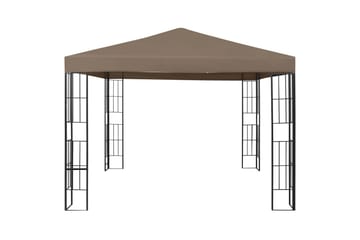 Paviljong 3x3 m gråbrun - Taupe - Hagemøbler - Solbeskyttelse - Paviljonger - Komplett paviljong