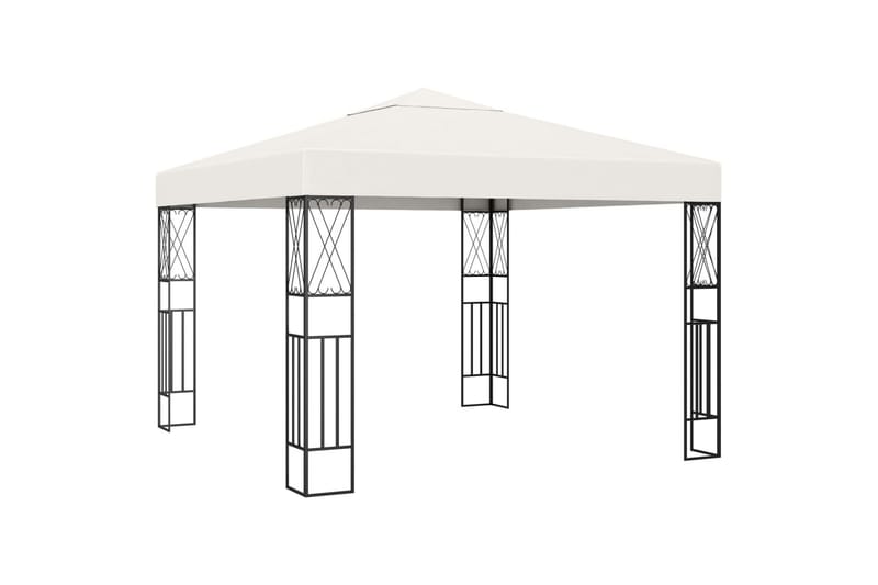 Paviljong 3x3 m kremhvit stoff - Krem - Komplett paviljong