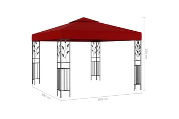 Paviljong 3x3 m vinrød - Rød - Hagemøbler - Solbeskyttelse - Paviljonger - Komplett paviljong