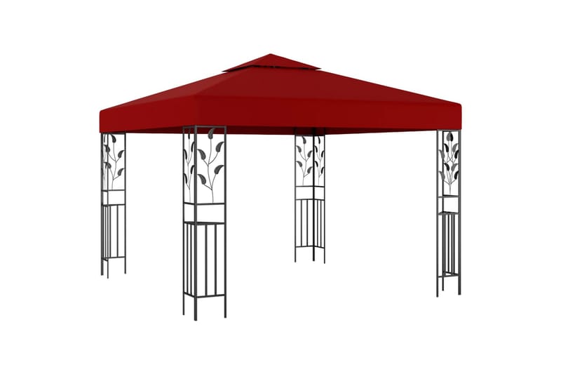 Paviljong 3x3 m vinrød - Rød - Hagemøbler - Solbeskyttelse - Paviljonger - Komplett paviljong