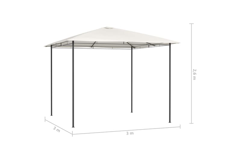 Paviljong 3x3x2,6 m kremhvit 160 g/m² - Krem - Hagemøbler - Solbeskyttelse - Paviljonger - Komplett paviljong