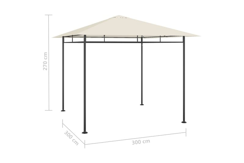 Paviljong 3x3x2,7 m gråbrun 180 g/m² - Taupe - Hagemøbler - Solbeskyttelse - Paviljonger - Komplett paviljong