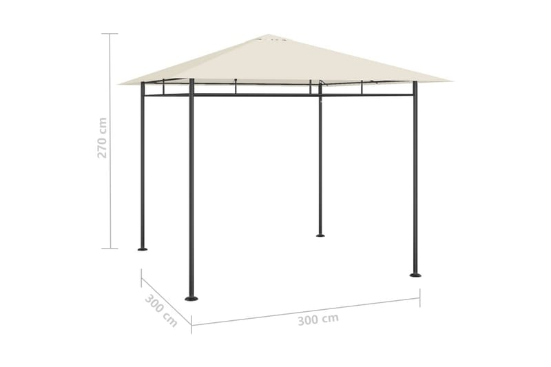 Paviljong 3x3x2,7 m gråbrun 180 g/m² - Taupe - Komplett paviljong