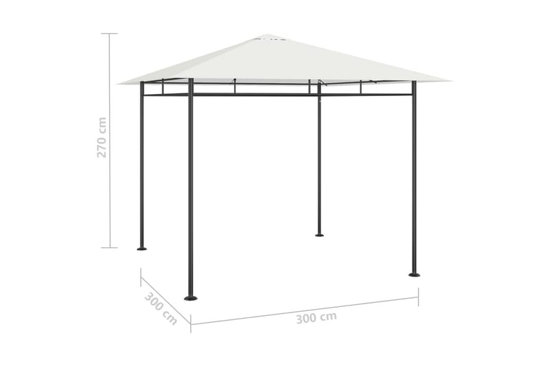 Paviljong 3x3x2,7 m kremhvit 180 g/m² - Krem - Komplett paviljong