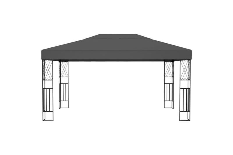 Paviljong 3x4 m antrasitt stoff - Grå - Komplett paviljong