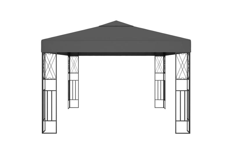 Paviljong 3x4 m antrasitt stoff - Grå - Komplett paviljong