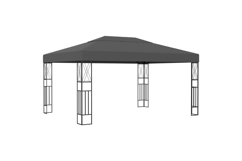 Paviljong 3x4 m antrasitt stoff - Grå - Hagemøbler - Solbeskyttelse - Paviljonger - Komplett paviljong