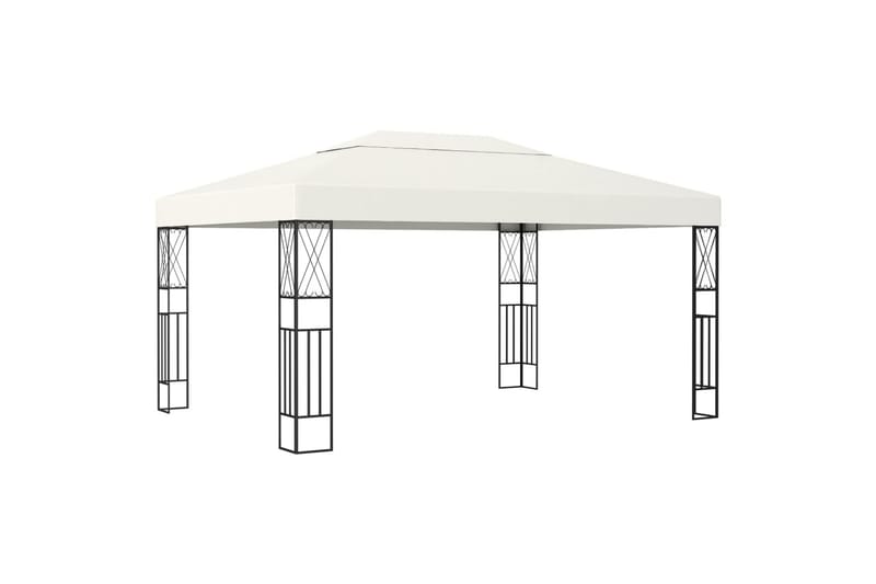 Paviljong 3x4 m kremhvit stoff - Krem - Hagemøbler - Solbeskyttelse - Paviljonger - Komplett paviljong