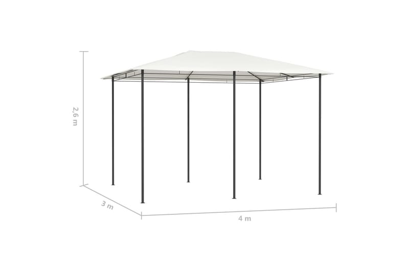 Paviljong 3x4x2,6 m kremhvit 160 g/m² - Krem - Hagemøbler - Solbeskyttelse - Paviljonger - Komplett paviljong
