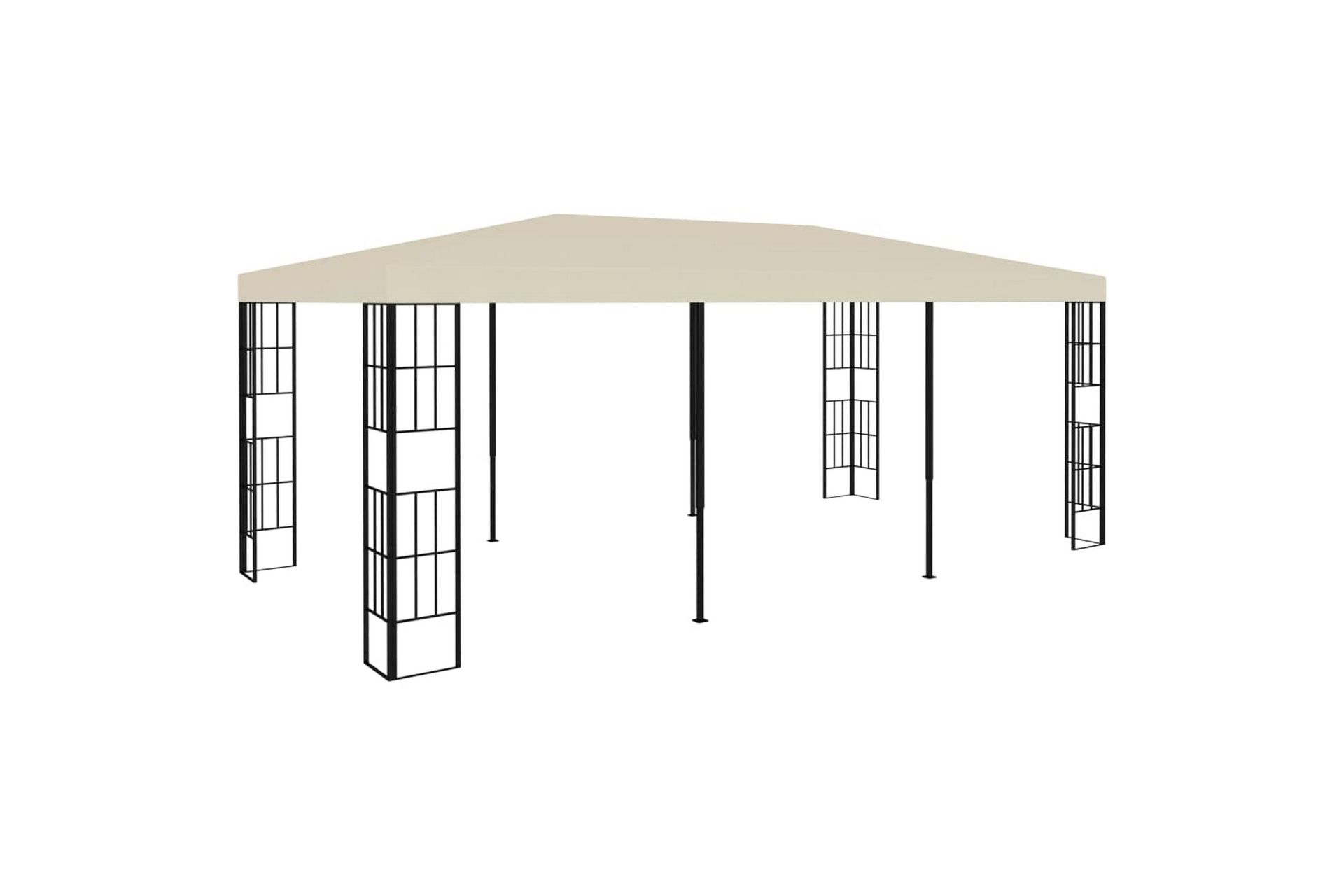 Paviljong 3x6 m kremhvit - Krem - Hagemøbler - Solbeskyttelse - Paviljonger - Komplett paviljong