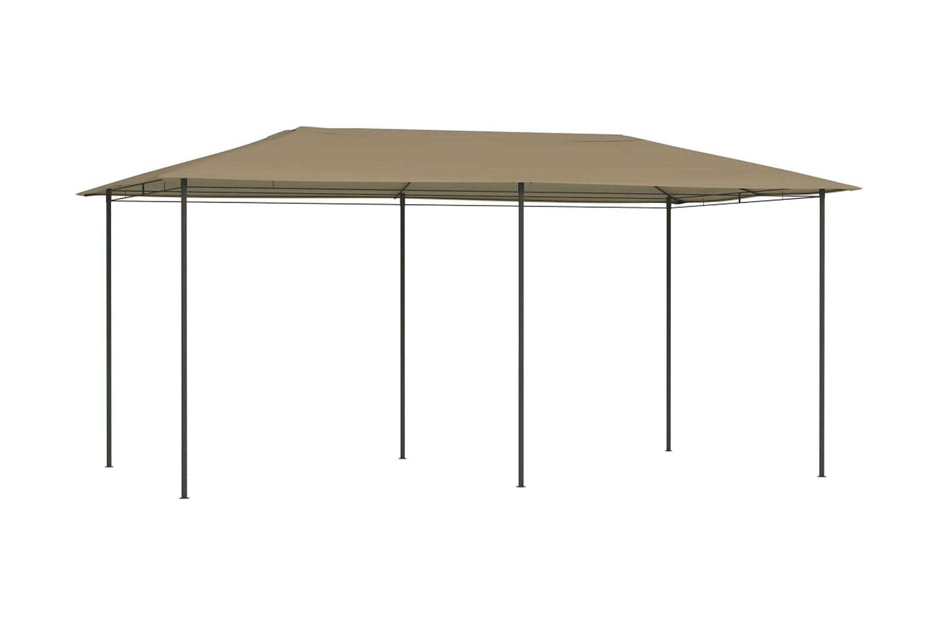 Paviljong 3x6x2,6 m gråbrun 160 g/m² - Taupe - Hagemøbler - Solbeskyttelse - Paviljonger - Komplett paviljong