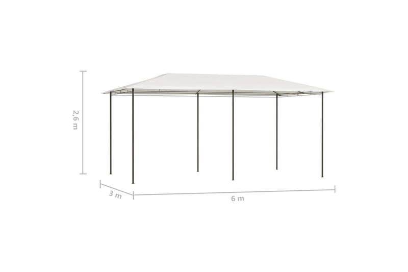 Paviljong 3x6x2,6 m kremhvit 160 g/m² - Krem - Hagemøbler - Solbeskyttelse - Paviljonger - Komplett paviljong