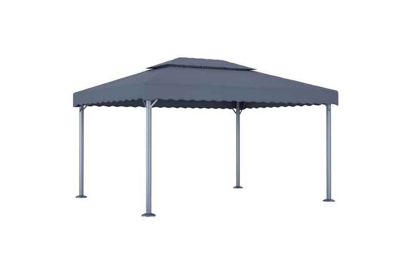 Paviljong 400x300 cm antrasitt aluminium - Hagemøbler - Solbeskyttelse - Paviljonger - Komplett paviljong