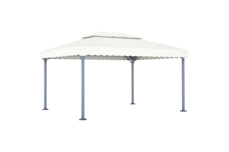 Paviljong 400x300 cm kremhvit aluminium - Hagemøbler - Solbeskyttelse - Paviljonger - Komplett paviljong