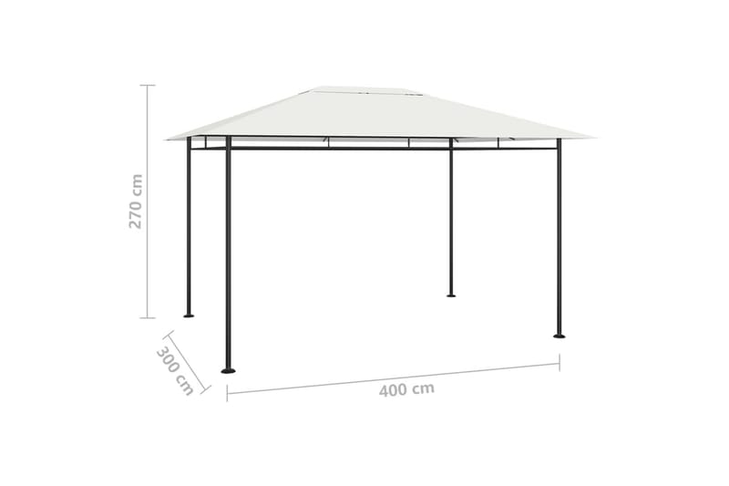 Paviljong 4x3x2,7 m kremhvit 180 g/m² - Krem - Hagemøbler - Solbeskyttelse - Paviljonger - Komplett paviljong