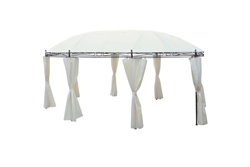 Paviljong 530x350x265 cm kremhvit - Hagemøbler - Solbeskyttelse - Paviljonger - Komplett paviljong