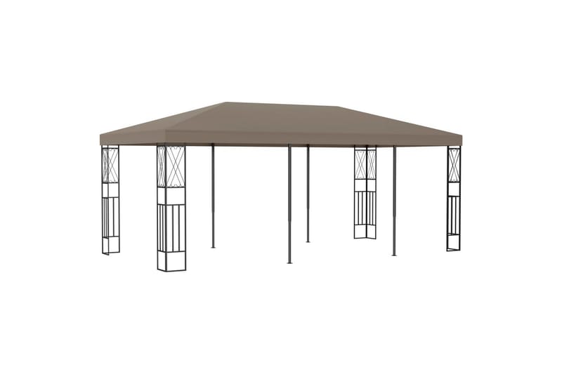 Paviljong 6x3 m gråbrun stoff - Taupe - Hagemøbler - Solbeskyttelse - Paviljonger - Komplett paviljong