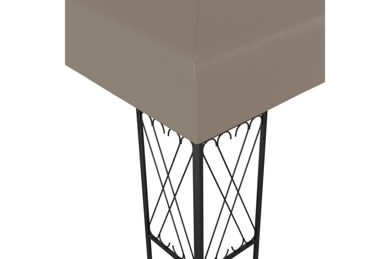 Paviljong 6x3 m gråbrun stoff - Taupe - Hagemøbler - Solbeskyttelse - Paviljonger - Komplett paviljong