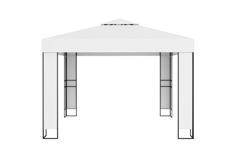 Paviljong med dobbelt tak 3x3 m hvit - Krem - Komplett paviljong