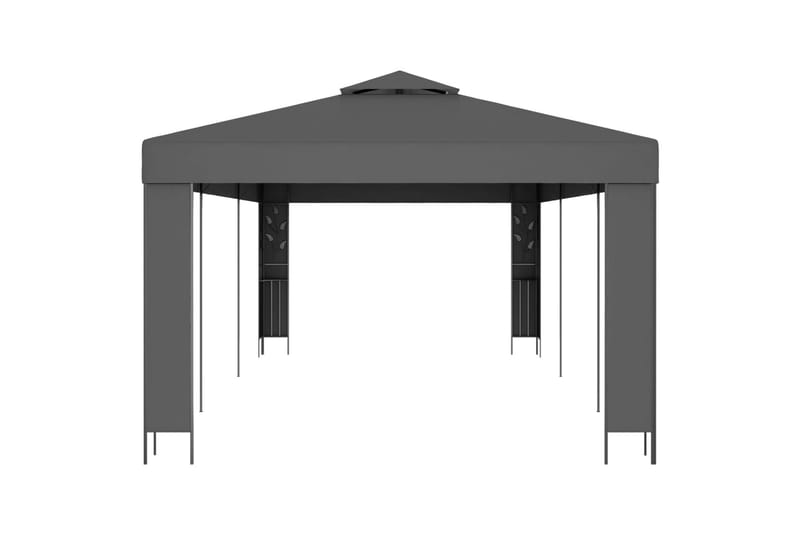 Paviljong med dobbelt tak 3x6 m antrasitt - Grå - Hagemøbler - Solbeskyttelse - Paviljonger - Komplett paviljong