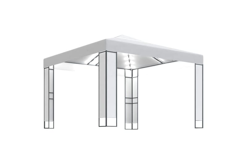 Paviljong med dobbelt tak og lysslynge 3x3 m hvit - Hvit - Hagemøbler - Solbeskyttelse - Paviljonger - Komplett paviljong