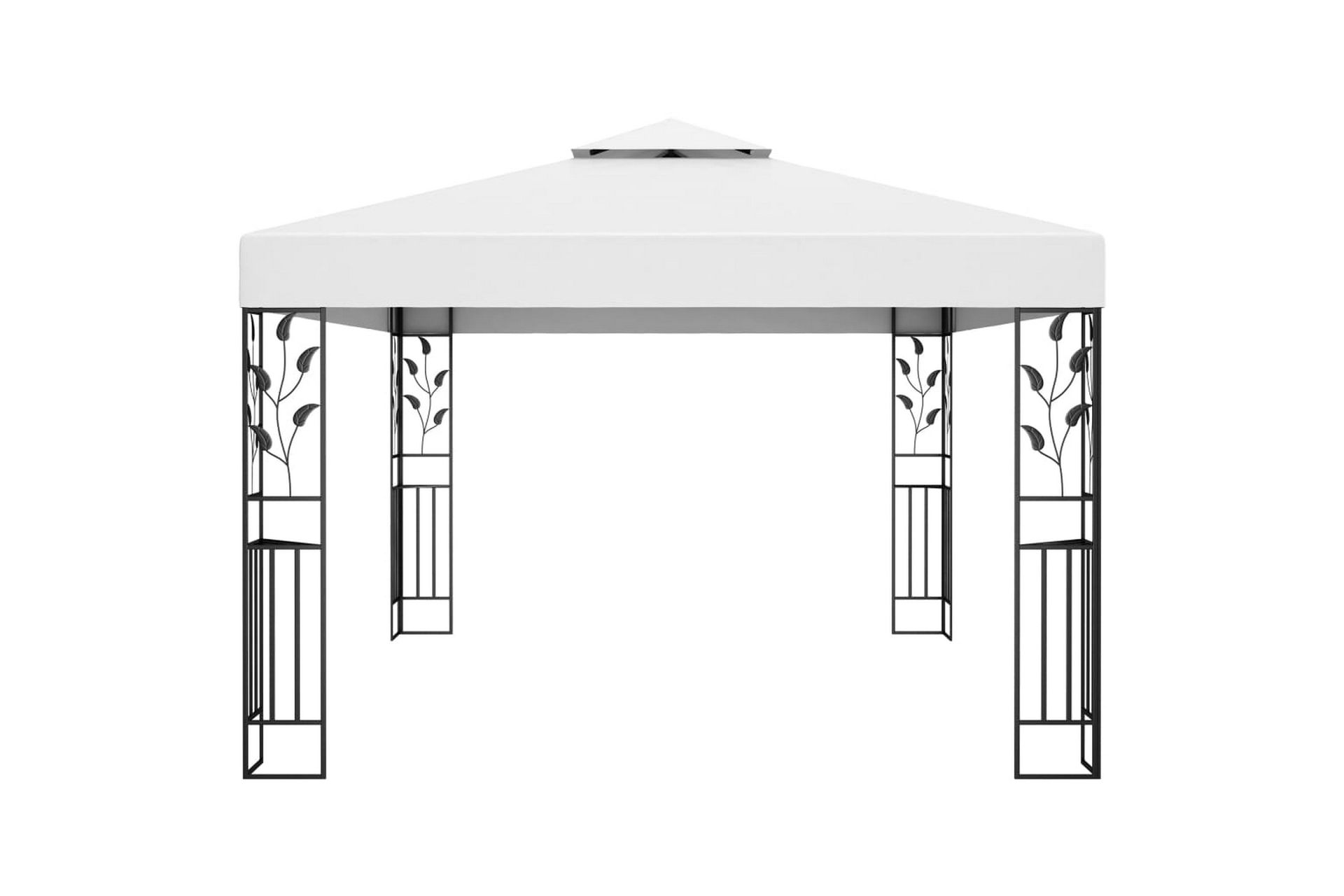 Paviljong med dobbelt tak og lysslynge 3x4 m hvit - Hvit - Hagemøbler - Solbeskyttelse - Paviljonger - Komplett paviljong
