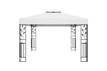 Paviljong med dobbelt tak og lysslynge 3x4 m hvit - Hvit - Hagemøbler - Solbeskyttelse - Paviljonger - Komplett paviljong