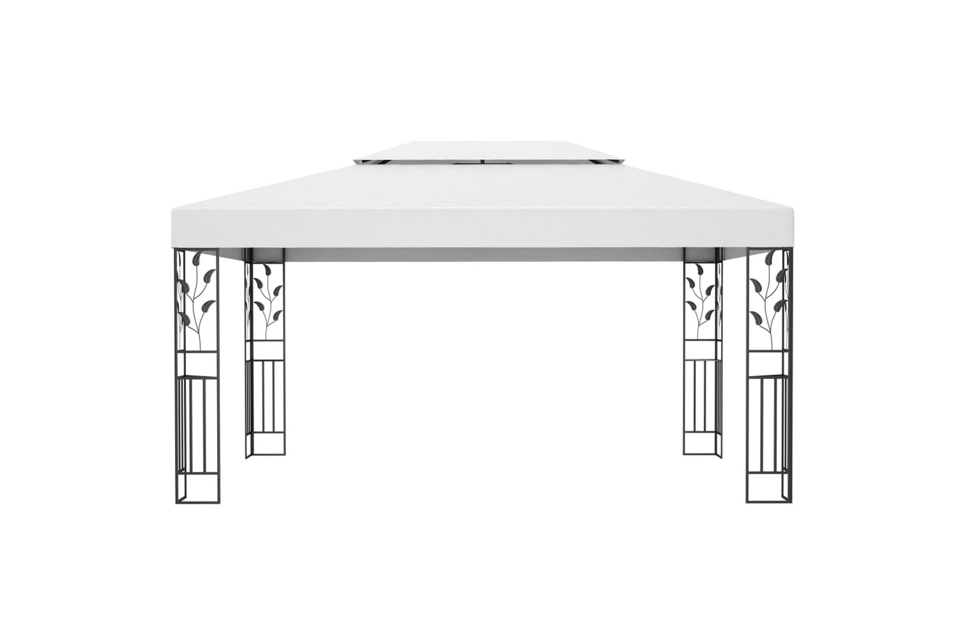 Paviljong med dobbelt tak og lysslynge 3x4 m hvit - Hvit - Hagemøbler - Solbeskyttelse - Paviljonger - Komplett paviljong