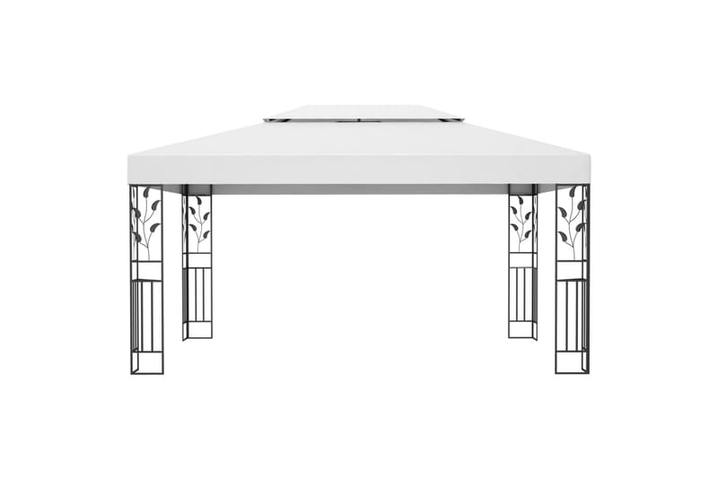 Paviljong med dobbelt tak og lysslynge 3x4 m hvit - Hvit - Hagemøbler - Solbeskyttelse - Paviljonger - Komplett paviljong