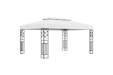 Paviljong med dobbelt tak og lysslynge 3x4 m hvit - Hvit - Hagemøbler - Solbeskyttelse - Paviljonger - Komplett paviljong