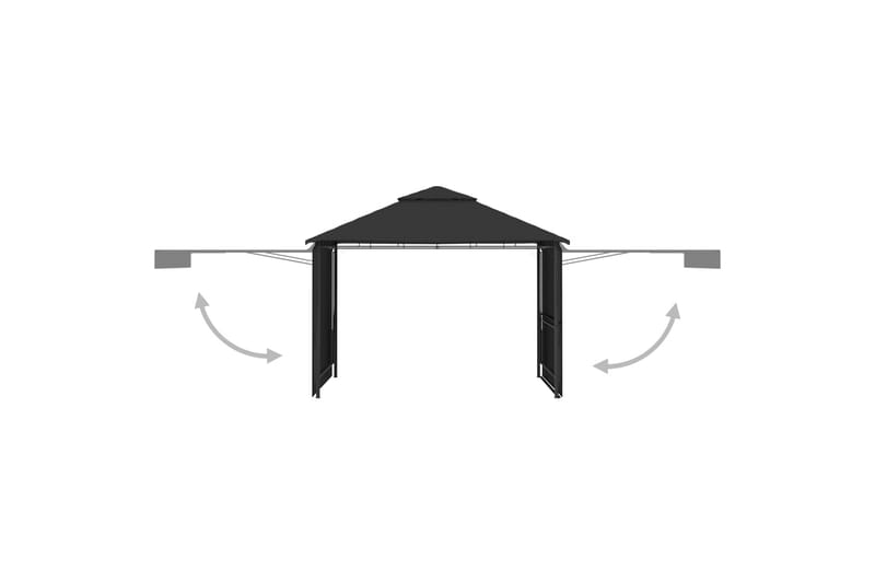Paviljong med doble utvidbare tak 3x3x2,75 m - Hagemøbler - Solbeskyttelse - Paviljonger - Komplett paviljong