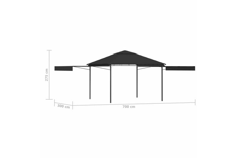 Paviljong med doble utvidbare tak 3x3x2,75 m - Hagemøbler - Solbeskyttelse - Paviljonger - Komplett paviljong