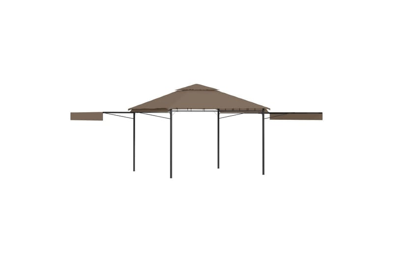Paviljong med doble utvidbare tak 3x3x2,75m gråbrun 180 g/m² - Taupe - Hagemøbler - Solbeskyttelse - Paviljonger - Komplett paviljong