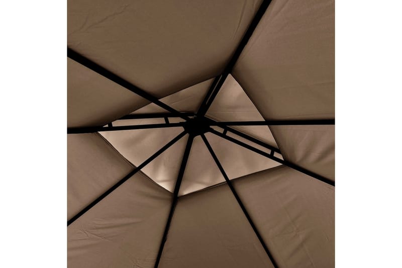 Paviljong med doble utvidbare tak 3x3x2,75m gråbrun 180 g/m² - Taupe - Hagemøbler - Solbeskyttelse - Paviljonger - Komplett paviljong