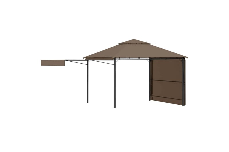 Paviljong med doble utvidbare tak 3x3x2,75m gråbrun 180 g/m² - Taupe - Hagemøbler - Solbeskyttelse - Paviljonger - Komplett paviljong