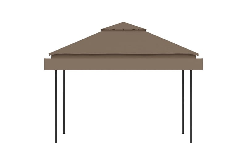 Paviljong med doble utvidbare tak 3x3x2,75m gråbrun 180 g/m² - Taupe - Hagemøbler - Solbeskyttelse - Paviljonger - Komplett paviljong