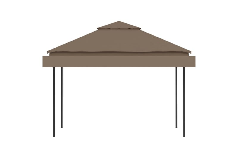 Paviljong med doble utvidbare tak 3x3x2,75m gråbrun 180 g/m² - Taupe - Komplett paviljong