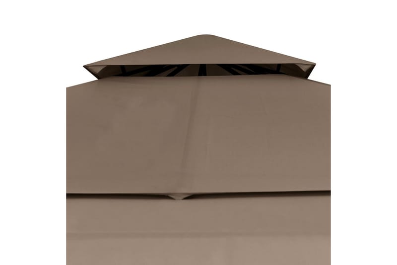 Paviljong med doble utvidbare tak 3x3x2,75m gråbrun 180 g/m² - Taupe - Hagemøbler - Solbeskyttelse - Paviljonger - Komplett paviljong