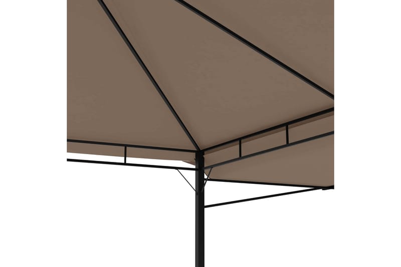 Paviljong med doble utvidbare tak 3x3x2,75m gråbrun 180 g/m² - Taupe - Hagemøbler - Solbeskyttelse - Paviljonger - Komplett paviljong