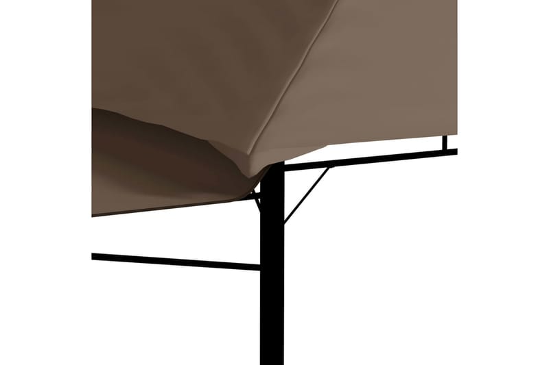 Paviljong med doble utvidbare tak 3x3x2,75m gråbrun 180 g/m² - Taupe - Hagemøbler - Solbeskyttelse - Paviljonger - Komplett paviljong