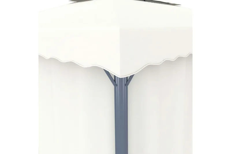 Paviljong med draperi 4x3 m gräddvit aluminium - Hagemøbler - Solbeskyttelse - Paviljonger - Komplett paviljong