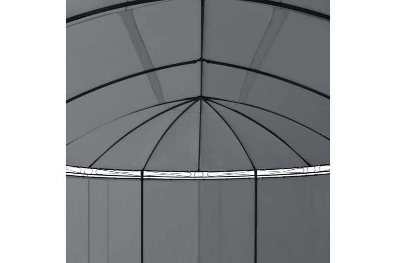 Paviljong med gardiner 530x350x265 cm antrasitt - Hagemøbler - Solbeskyttelse - Paviljonger - Komplett paviljong
