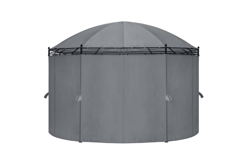 Paviljong med gardiner 530x350x265 cm antrasitt - Hagemøbler - Solbeskyttelse - Paviljonger - Komplett paviljong